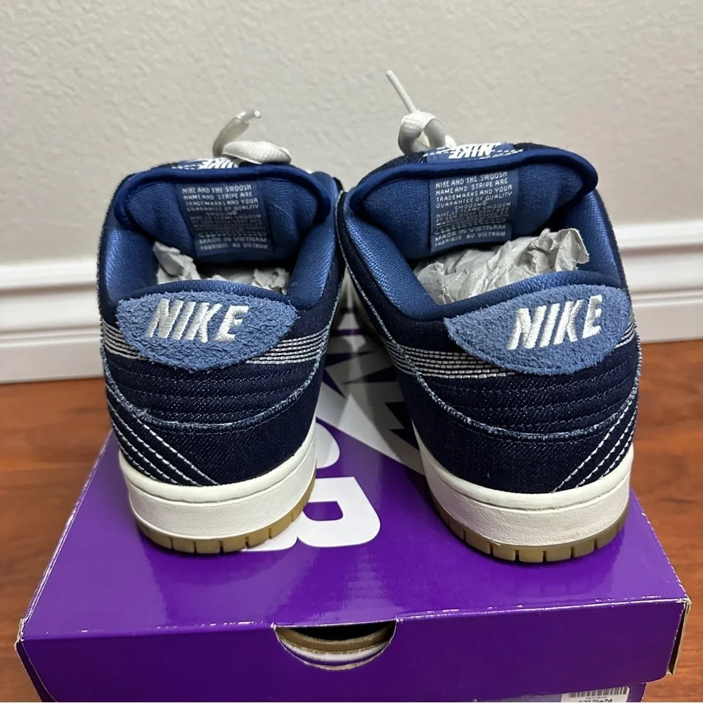 Nike SB Dunk Low Denim Sashiko Size 10.5 - Picture 2 of 12